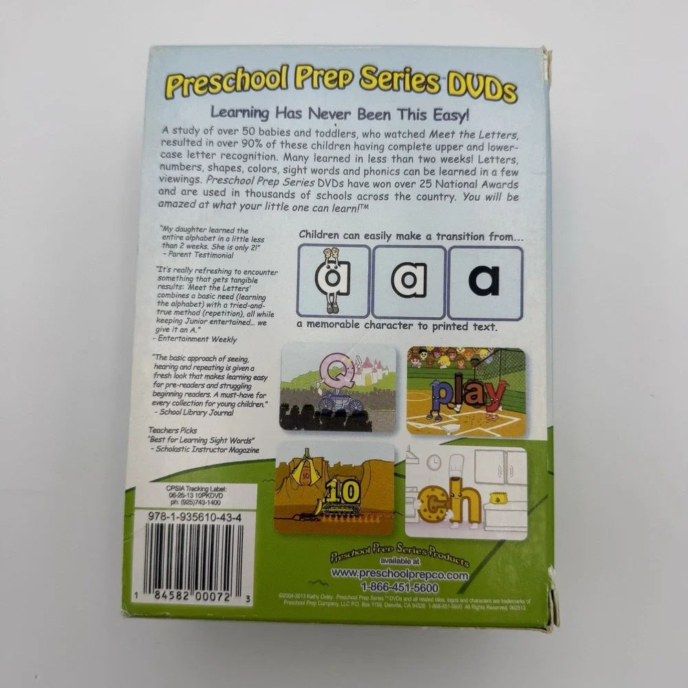 Preschool Prep Series Company Collection 10 DVD‎ Set Letters Numbers Shapes